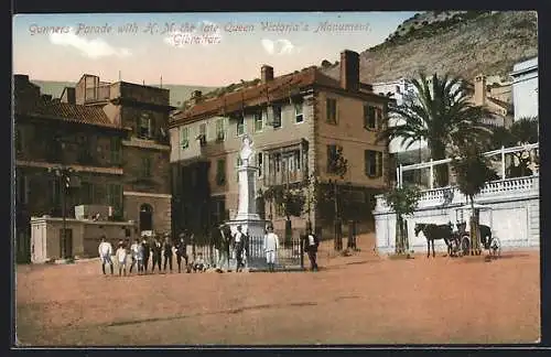 AK Gibraltar, Gunners Parade with the late Queen Victoria`s Monument