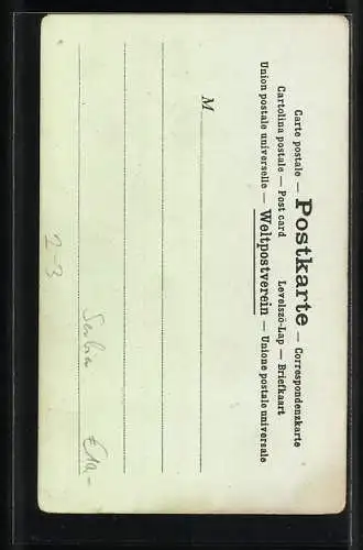 AK Serbien, Postbote mit Menschen in Trachten