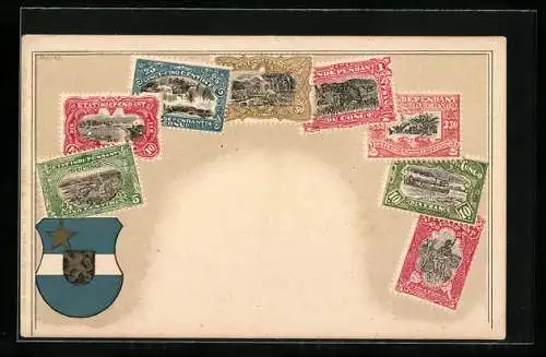 AK Kongo, Briefmarken mit Wappen