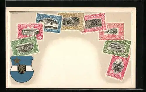 AK Kongo, Briefmarken mit Wappen