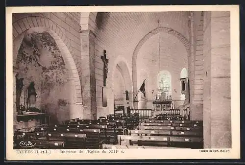 AK Truyes /Indre-et-Loire, Intérieur de l`Eglise du XIIIe Siècle