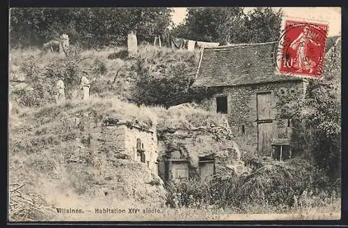 AK Villaines /Indre-et-Loire, Habitation XIVe siècle