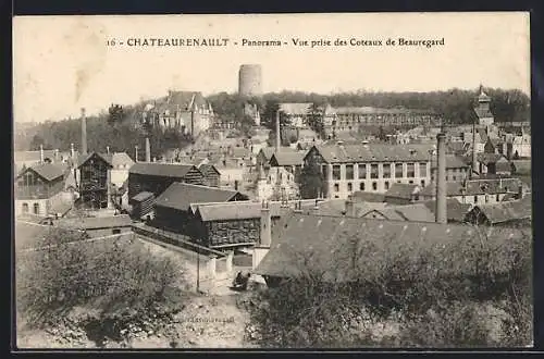 AK Châteaurenault, Panorama, Vue prise des Coteaux de Beauregard