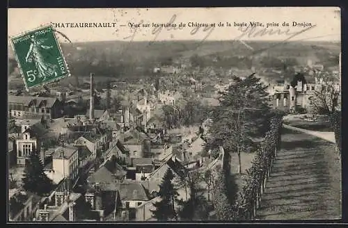 AK Chateaurenault /Indre-et-Loire, Vue sur les ruines du Chateau et de la basse Ville, prise du Donjon