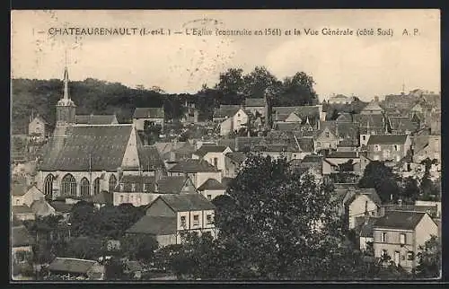 AK Chateaurenault /Indre-et-Loire, L`Eglise et la Vue Générale, coté Sud