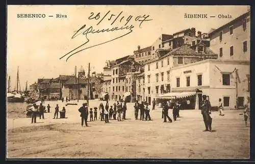 AK Sebenico / Sibenik, Marina, Obala mit Leuten