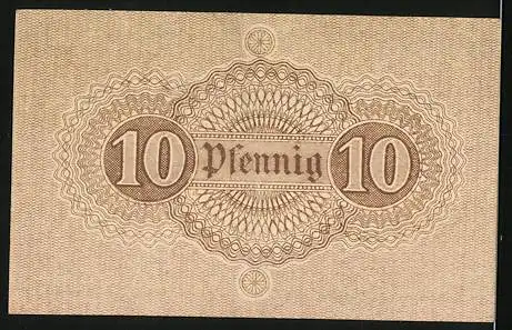 Notgeld Neckargemünd 1917, 10 Pfennig, Gutschein der Stadtgemeinde mit Siegel und Unterschrift des Bürgermeisters