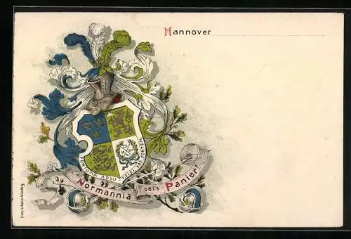 Künstler-AK Hannover, Studentenwappen der Normannia