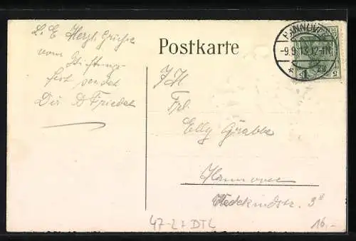 Künstler-AK Hannover, Studentenwappen Turnverein der Oberrealschule a. d. L.