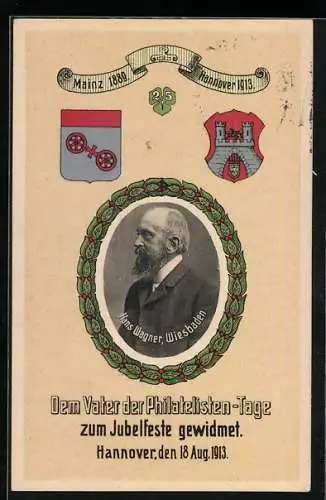AK Ganzsache PP27C198 /03: Hannover, Festpostkarte zum XXV. Deutschen Philatelisten-Tag 15.-18.08.1913, Hans Wagner