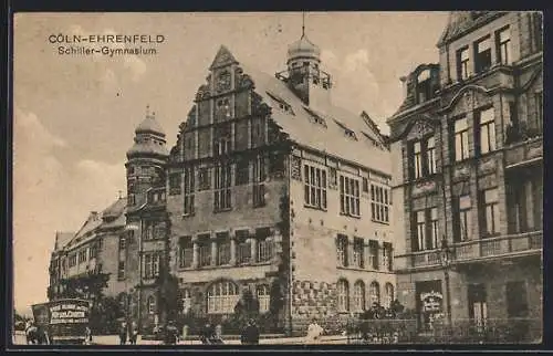 AK Köln-Ehrenfeld, Schiller-Gymnasium mit Geschäft