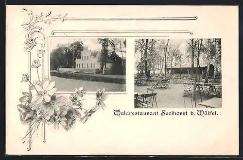 AK Wülfel, Waldrestaurant Seelhorst mit Garten und Gartengebäude