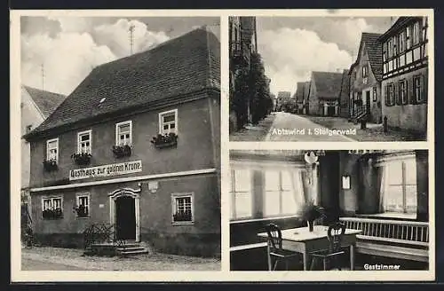 AK Abtswind /Steigerwald, Strassenpartie, Gasthaus zur goldnen Krone Otto Behringer