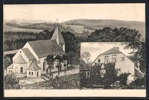 AK Holte /Osnabrück, Pfarrhaus, Kirche mit Umgebung aus der Vogelschau