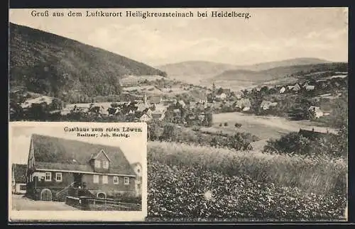 AK Heiligkreuzsteinach /Heidelberg, Gasthaus zum roten Löwen J. Herbig, Gesamtansicht