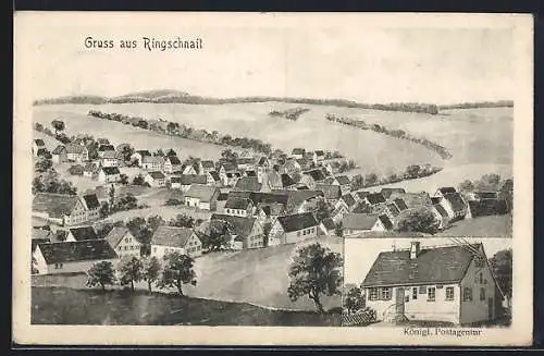 Künstler-AK sign. Hans Pernat: Ringschnait, Kgl. Postagentur, Gesamtansicht aus der Vogelschau