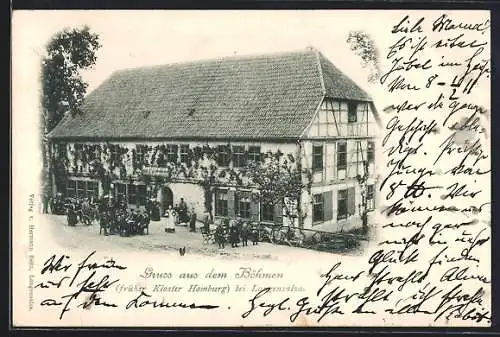 AK Langensalza, Reges Treiben vor dem Gasthaus Böhmen