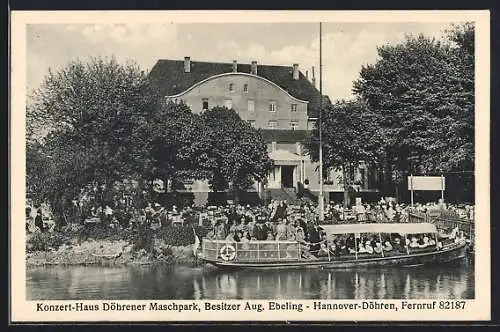 AK Hannover-Döhren, Konzert-Haus Döhrener Maschpark, Inh. Aug. Ebeling