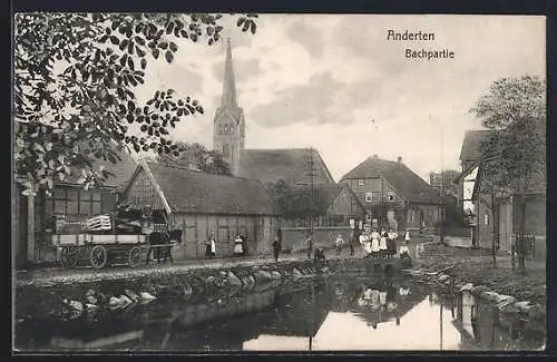 AK Anderten, Bachpartie mit Blick zur Kirche