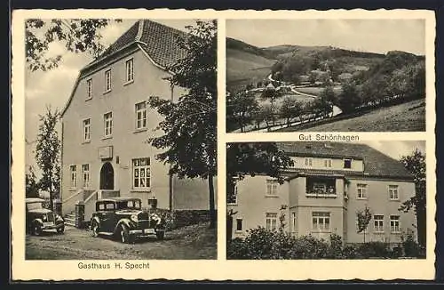 AK Egge, Das Gasthaus H. Specht, das Gut Schönhagen