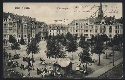 AK Köln-Nippes, Wochenmarkt am Wilhelmsplatz