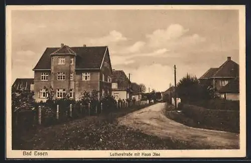 AK Bad Essen, Lutherstrasse mit Haus Ilse