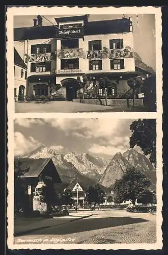 AK Garmisch, Brauerei Brauhaus mit Gasthof Bräustüberl