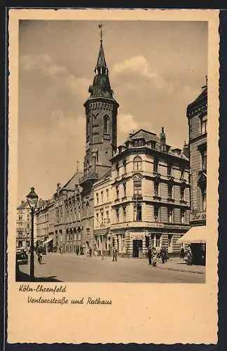 AK Köln-Ehrenfeld, Venloerstrasse und Rathaus