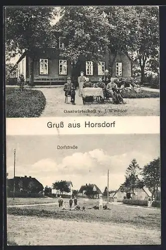 AK Horsdorf, Gasthaus v. J. Wittfoot, Dorfstrasse