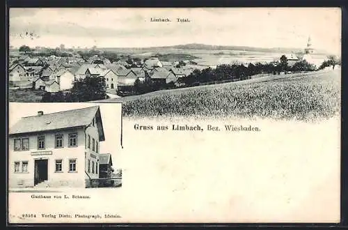 AK Limbach / Hünstetten, Gasthaus von L. Schauss, Totalansicht