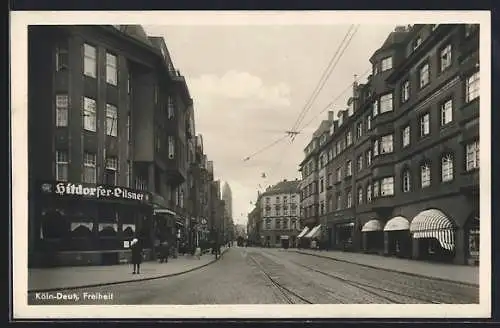 AK Köln-Deutz, Freiheit mit Restaurant und Auto-Zubehör-Geschäft