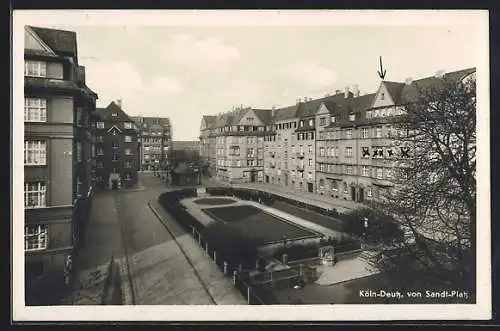 AK Köln-Deutz, Häuser am Von Sandt-Platz