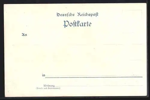 Lithographie Holzminden, 100 jähr. Geburtstagsfeier des Begründers der Herzogl. Baugewerkschule 1898, Alte Schule