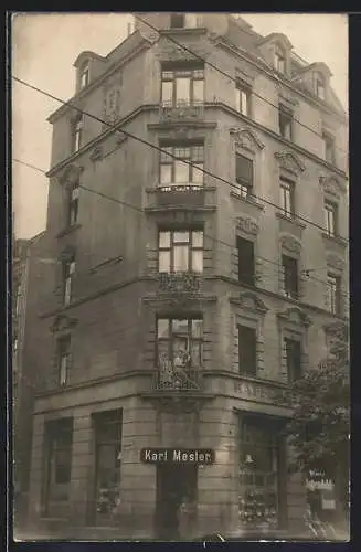 Foto-AK Köln-Nippes, Cafe Karl Mester in der Scharnhorststrasse Ecke Neusser Strasse