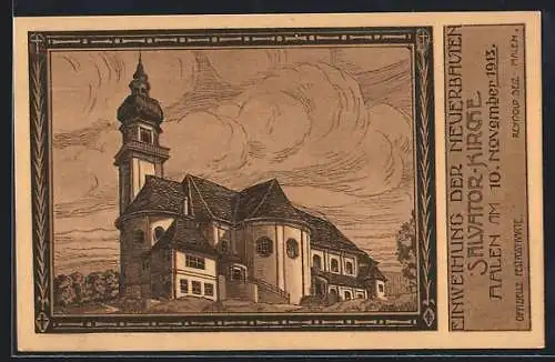 Künstler-AK Aalen, Einweihung der Neuerbauten Salvator-Kirche am 10. November 1913