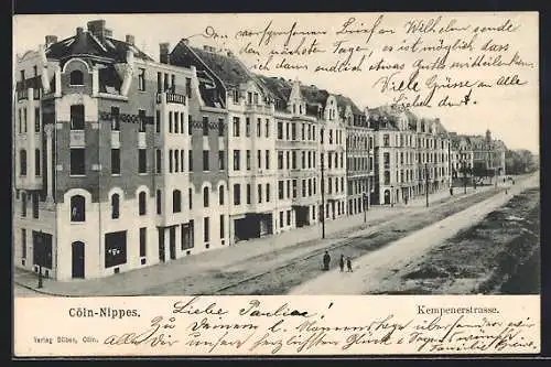 AK Köln-Nippes, Häuserfassaden in der Kempenerstrasse