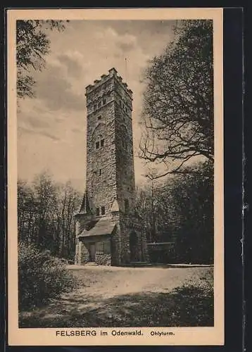 AK Felsberg im Odenwald, Ansicht vom Ohlyturm