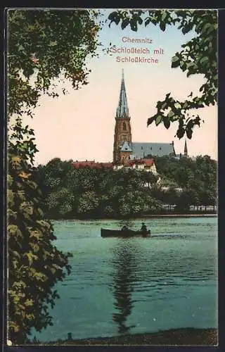 AK Chemnitz, Schlossteich mit Schlosskirche