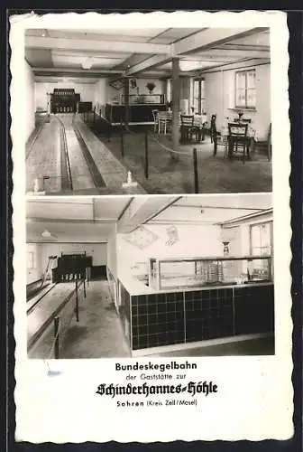 AK Sohren /Kreis Zell, Gasthaus Schinderhannes-Höhle mit Bundeskegelbahn