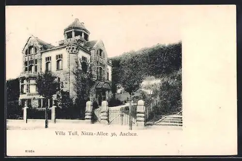 AK Aachen, Villa Tull, Nizza-Allee 36