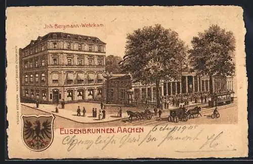 Lithographie Aachen, Restaurant Elisenbrunnen, Inh. Bergmann-Wetekam