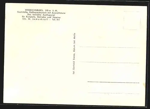 AK Melle, Diedrichsburg mit Cafe von M. Jackenkroll