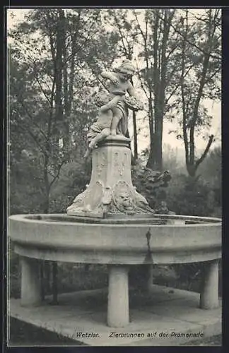 AK Wetzlar, Zierbrunnen auf der Promenade