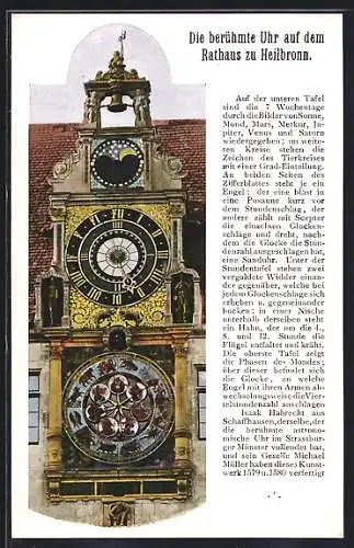 AK Kunstuhr auf dem Rathaus zu Heilbronn