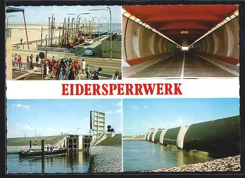 AK Vollerwiek /Eiderstedt, Eidersperrwerk zwischen Hundeknöll und Vollerwiek