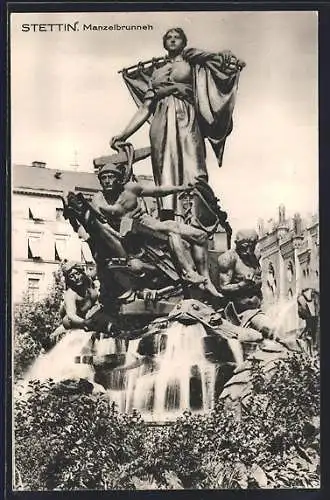 AK Stettin, Manzelbrunnen