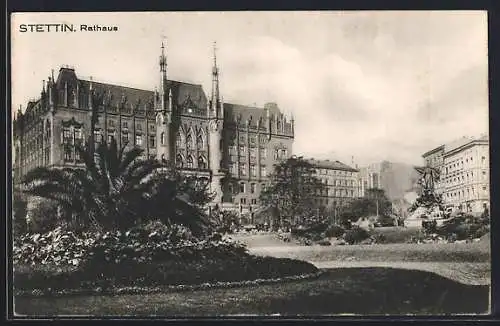 AK Stettin, Ansicht vom Rathaus