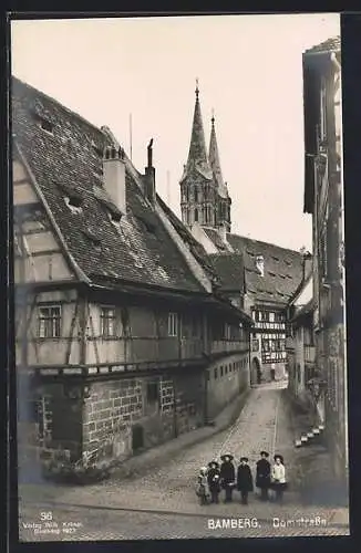 AK Bamberg, Alte Häuser in der Domstrasse