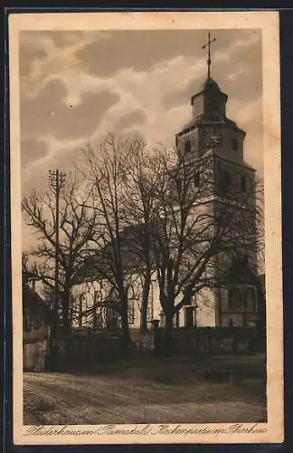 AK Plüderhausen, Kirchenpartie m. Pfarrhaus