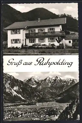 AK Ruhpolding /Obb., Pension Schausbreitner, Teilansicht